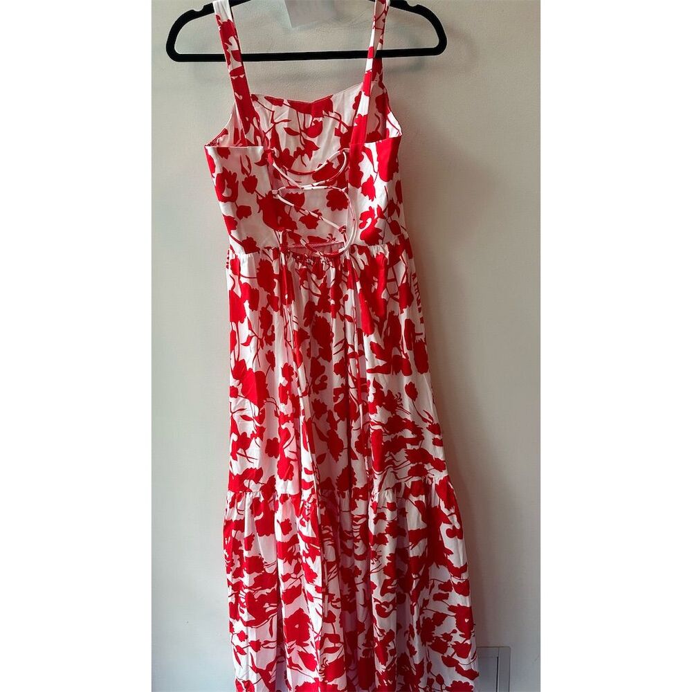 NWT COMMENSE XS blooming in summer Red Floral Cami maxi dress. - Picture 5 of 12